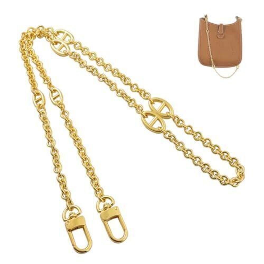 2863 Luxury Solid Brass Chain Strap Replacement for Mini Evelyne, 18K Gold